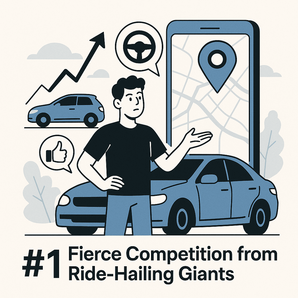 Animation showing fierce competition from ride hailing giants