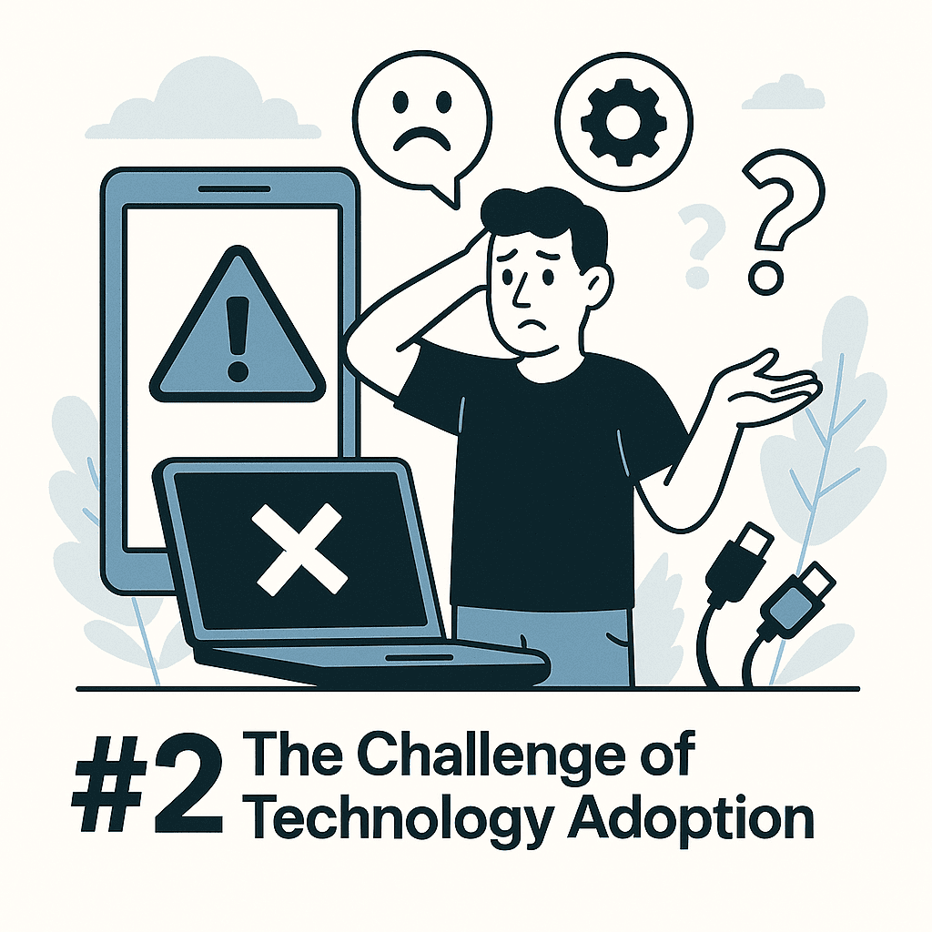 Animation showing the challenge of technology adoption