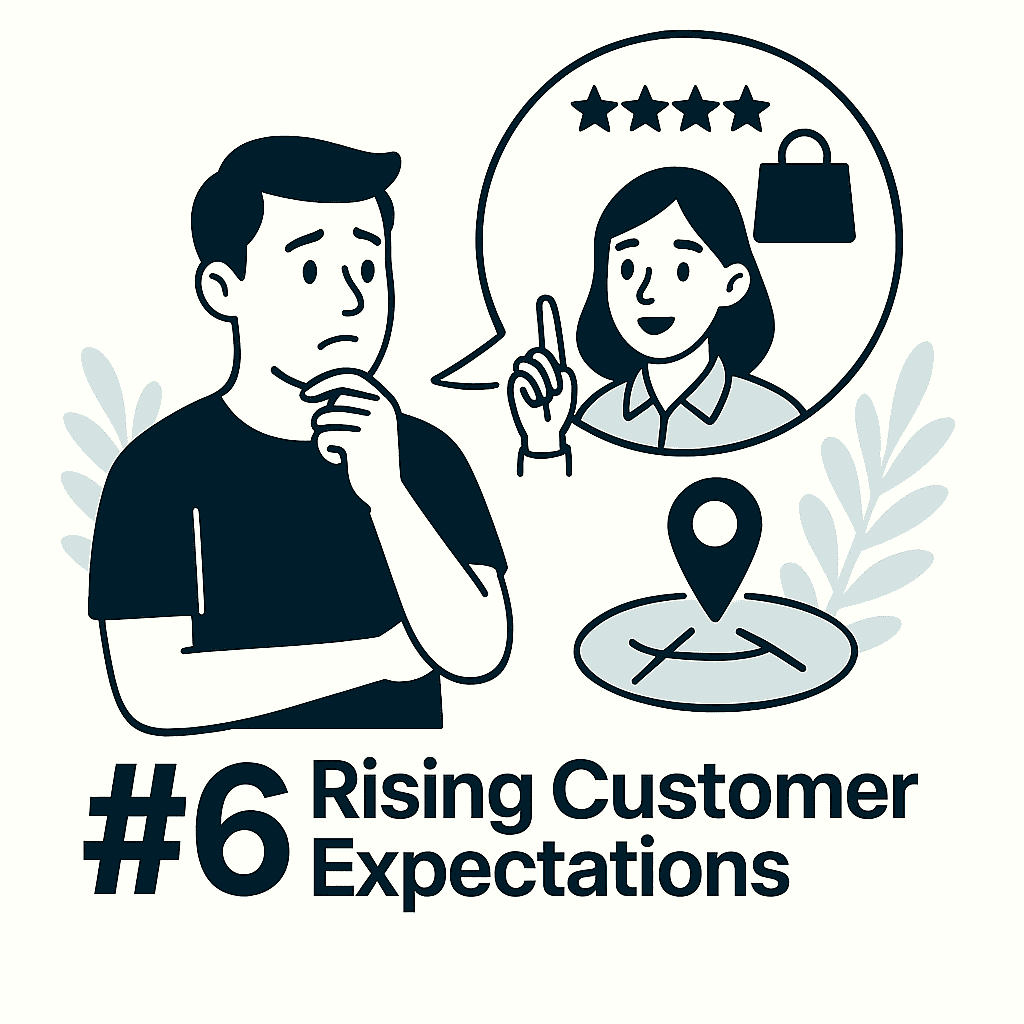 Animation showing rising customer expectations